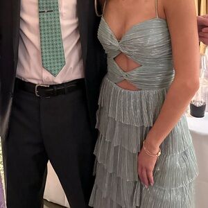 Light blue ish teal prom dress Gianni bini